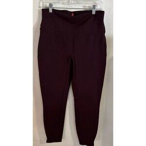 Spanx Women's Maroon Color Skinny  Sz L Pointe‎ Leggings Pants